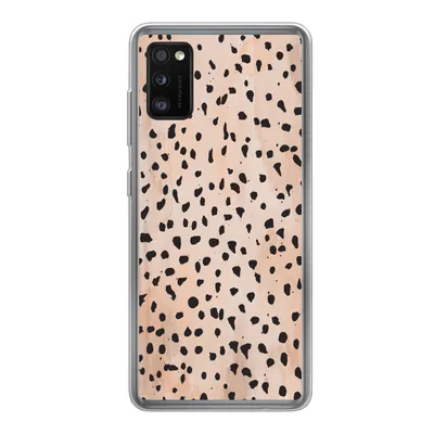 Produktbild von MuchoWow® Handyhülle Schutzhülle Hülle für Samsung Galaxy A41 Polka dots - Schwarz - Marmor Silikon Softcase Handy Hülle - Mobiltelefon