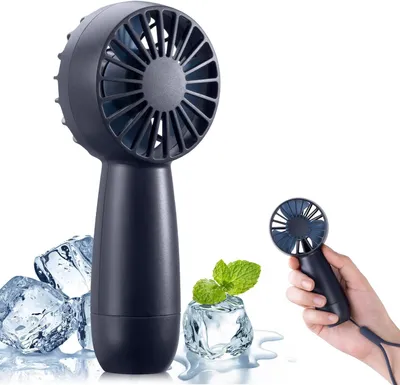 Produktbild von Tragbarer Mini-Ventilator, Aufladbarer 70 dB Handventilator, Standventilator mit 2000mAh Akkukapazität - HANDCOLIO