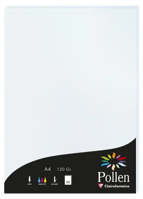 Produktbild von Clairefontaine 4201C, Universal, A4 (210x297 mm), 50 Blätter, 210 g/m², Weiß, Forest Stewardship Council (FSC)