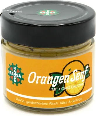 Produktbild von Ramsa Orangen Senf 180g - Senfspezialität mit feinem Orangen Geschmack - Fruchtiges Genussfeuerwerk von Ramsa Wolf