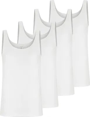 Produktbild von Schiesser 4er Pack Baumwolle Essentials Feinripp Unterhemd / Tanktop Besonders strapazierfähig und langlebig, Hoher Tragekomfort, In hochwertiger, bequemer Feinripp-Qualität