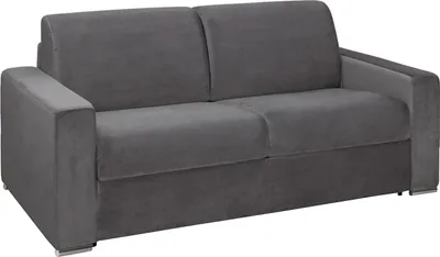 Produktbild von Vente-unique CALITO, Sofabett, Wohnzimmer, Grau, 3 Sitz(e), Grau, Samt