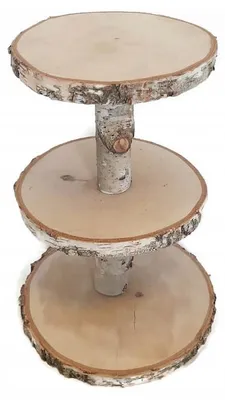 Produktbild von Holz-Servierplatte mit weißer Rinde, 20 cm Durchmesser