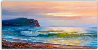 Produktbild von Coloray - Glasbild - 120x60 cm - Wandbild - Glasbilder - Kunst Malerei Meer Landschaft
