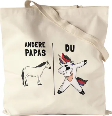 Produktbild von Andere Papas Du Beutel  bester Vater Papa Einhorn Lustig Geburtstag Vatertag Sohn Tochter Geschenk