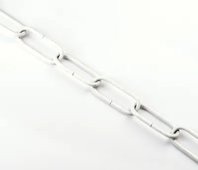 Zdjęcie produktu dla Łańcuch do lamp Łańcuch o owalnych ogniwach gładki, długość 1m, biały, 47x20x4mm