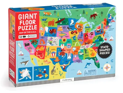 Produktbild von Map of the U.S.A. 50 Piece Giant Floor Puzzle