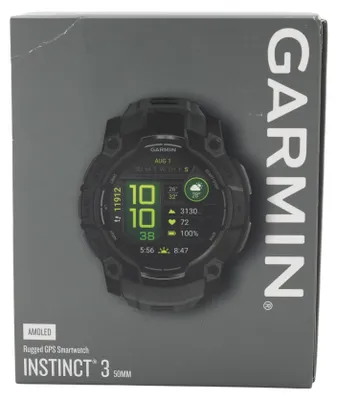 Produktbild von Garmin Instinct 3 AMOLED, 3,3 cm (1.3"), AMOLED, Touchscreen, 4 GB, GPS, 59 g