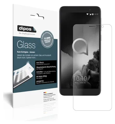 Produktbild von 2x Schutzfolie für Alcatel 1x (2019) matt - Anti-Shock 9H Folie dipos Glass