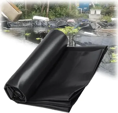 Productafbeelding van Vijverfolie - Vijverbekleding Waterdicht - Vijver Aanleggen - Scheurvast HDPE Materiaal - Diverse Maten - Zwart