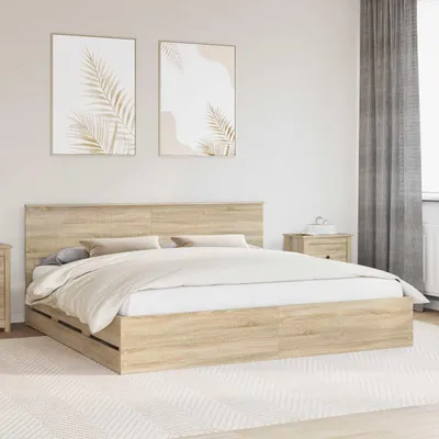 Produktbild von Maison Exclusive - Bettrahmen Sonoma-Eiche 200 x 200 cm Ingenieurs Holz