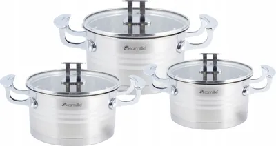 Produktbild von 6-teiliges Topfset aus Edelstahl INDUCTION KAMILLE KM-5861