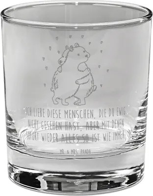 Produktbild von Mr. & Mrs. Panda Tumbler Eisbär Umarmen - Transparent - Geschenk, Glas für Gin, Gute Laune, Cocktailglas, Trinkglas, gravur