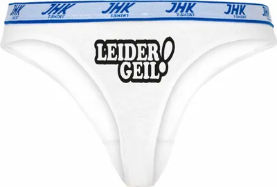 Produktbild von Damen Thong Slip - Boxer-0031-woman-white-v-S - weiß - S - vorn - Leider Geil - lustiges Motiv - Spruch - Unterwäsche - Unterhose - Freizeit - lustig