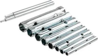 Produktbild von Rohrsteckschlüssel Satz 10-tlg. Rohrschlüssel Werkzeug Set 6-22 mm Schlüssel