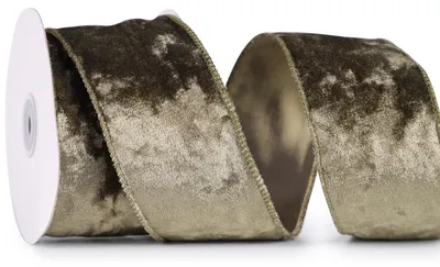 Productafbeelding van Groen Fluwelen Lint met Draad - 6.3 cm x 10 m voor Kerstdecoraties