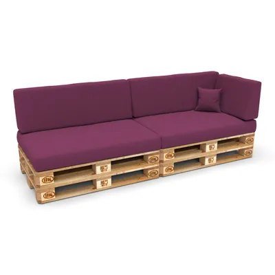 Produktbild von POKAR Palettenkissen Palettenauflagen mit abnehmbarem Bezug Palettensofa, Größe:6er Set, Farbe:Violett