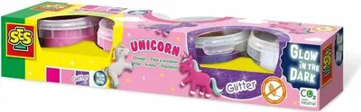 Produktbild von SES Creative 00471 Knete Einhorn Set – 4x90gr Spielknete für magische Kreationen, Knetmasse, Mehrfarbig, Kind, 4 Farben, 2 Jahr(e), 12 Jahr(e)