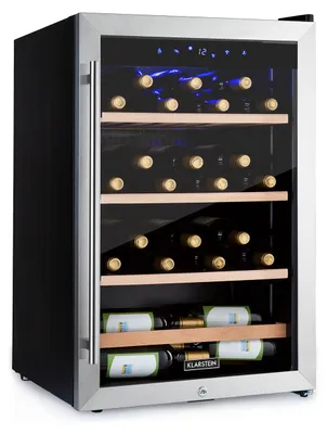 Zdjęcie produktu dla KlarsteinVinamour 48 Uno, chłodziarka do wina, 128 l, 48 butelek, 3 półki, 4-18°C, stal szlachetna