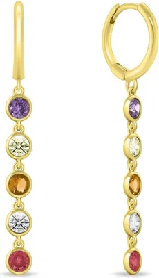 Immagine prodotto di Bellissimi orecchini placcati oro con zirconi colorati EA861Y