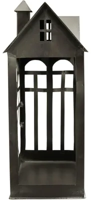 Produktbild von Windlichter Häuschen Haus Fenster mit Fenstern schwarz 41 cm