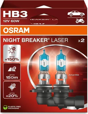 Immagine prodotto di OSRAM NIGHT BREAKER LASER HB3 P20d 12 V/60 W (2er Box)
