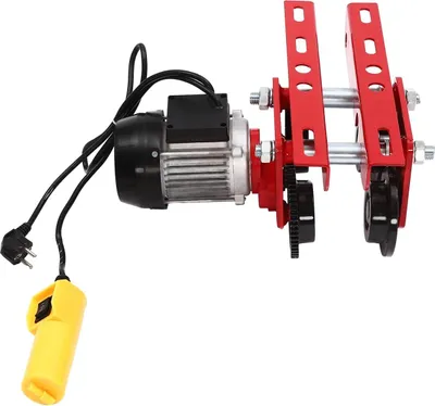 Immagine prodotto di Carrello elettrico - Per paranco - 1 tonnellata - 370 W - Larghezza della trave regolabile 68–120 cm - CA - Rosso