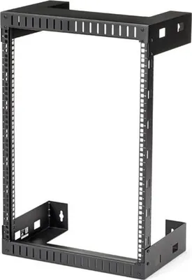 Image de StarTech.com Rack de serveur 15 U à montage mural - 30,5cm de profondeur - Open Frame - Rack réseau - 2 Post Rack - armoire - adapté au montage mural - noir - 15U - 30.5 cm (12")