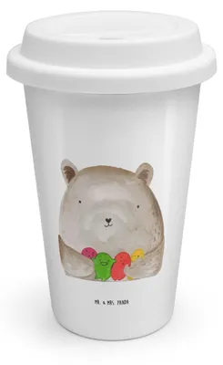 Produktbild von Mr. & Mrs. Panda Thermobecher Bär Gefühl - Weiß - Geschenk, To Go, Teddy, Verrückt, Wahnsinn, ToGo Kaffeebecher, Coffee Becher, Mehrwegbecher, Durchgedreht