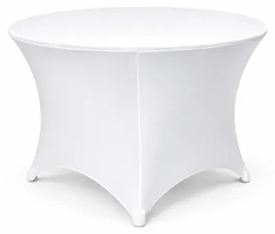 Obrázek produktu pro Strečový potah na kulatý stůl Ø 122 cm – elastický, nemačkavý - Bílá