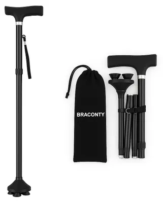 Imagen del producto de Bastón para personas mayores, plegable y ajustable, con mango ergonómico