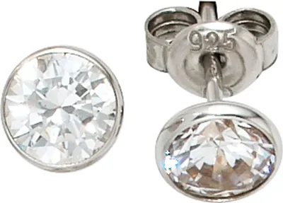 Produktbild von JOBO Ohrstecker 925 Sterling Silber rhodiniert 2 Zirkonia Ohrringe