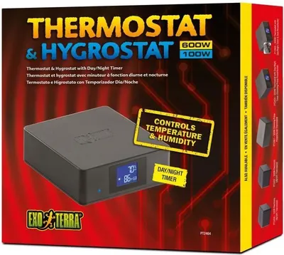 Produktbild von Exo Terra Terrarium Thermostat und Hygrostat mit Timer, Tag- und Nachtfunktion, 600W