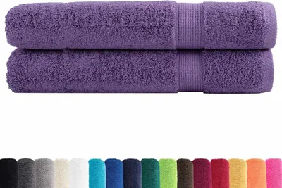 Image de vidaXL Serviettes de sauna premium SOLUND 2 pcs. Lila 80x200 cm 600 g/m