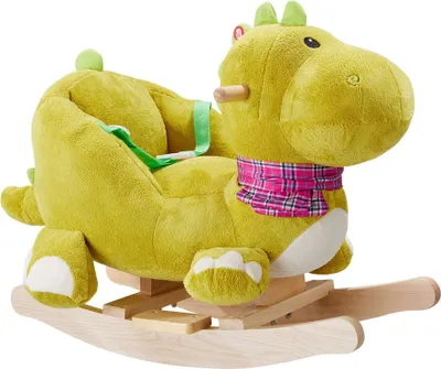 Produktbild von Schaukeltier Dinosaurier hochwertiges Design, mit Soundeffekt massive Holzkufen, ab 12 Monaten geeignet