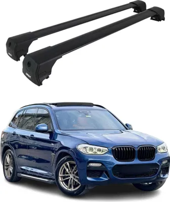 Image de Barres de toit transversales pour BMW X3 G01 2017-2024 Aluminium Noir ABE