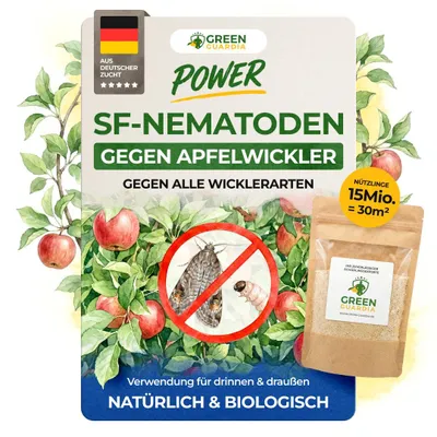 Produktbild von SF Nematoden gegen Apfelwickler -15 Mio.: Für 30 m² Chemiefrei & Effektiv Apfelwickler bekämpfen für Garten&Baumstamm Spritzmittel gegen Apfelwickler