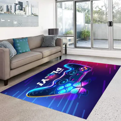 Gamecontroller-Teppich, rutschfest, waschbar, 150 x 200 cm