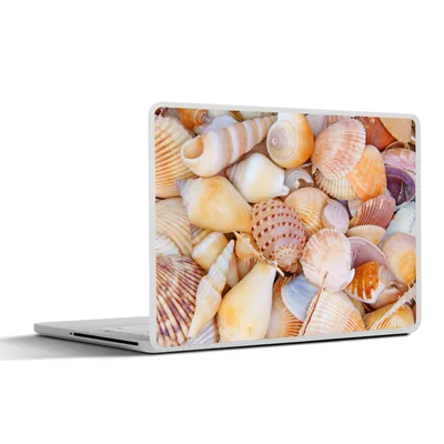 Produktbild von MuchoWow® Laptop Aufkleber Sticker Cover Muscheln - Strand - Sommer - Orange 30x22 cm - Laptop-Sticker