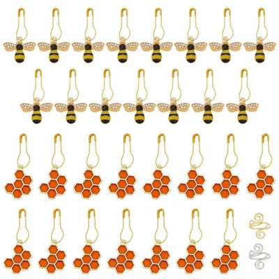 30 süße Bienen-Strickmarkierer mit Schlaufenring, DIY-Handwerk