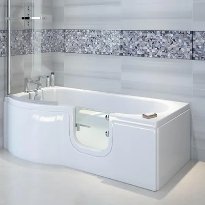 Produktbild von SKALI Badewanne mit Tür/Seniorenbadewanne 167,5x85/75cm, Links,Komplett-Set