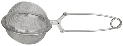 Produktbild von Fackelmann 49162 Teeball mit Klappgriff aus Edelstahl, Silber, 19 x 7.6 x 7.6 cm