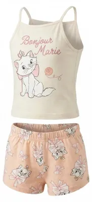 Produktbild von Disney Aristocats Marie Kinder Schlafanzug Pyjama Shirt Shorts – Bunt / 110