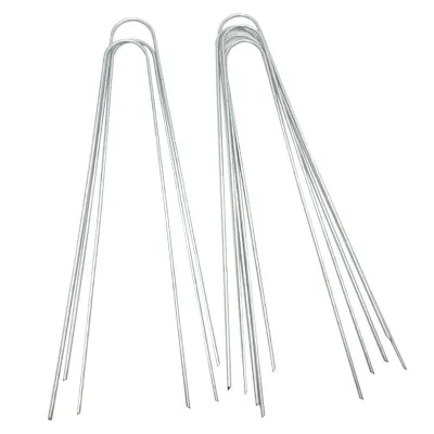 Zdjęcie produktu dla 50 PCS Stalowe kołki w kształcie litery U Kołki zszywki do ogrodzenia namiotowego w ogrodzie gruntowym