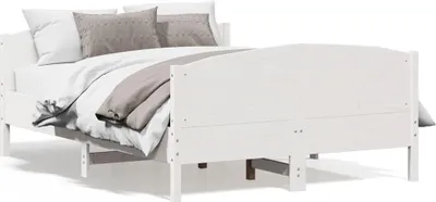 Produktbild von vidaXL Massivholzbett ohne Matratze Weiß 120x200 cm Kiefernholz