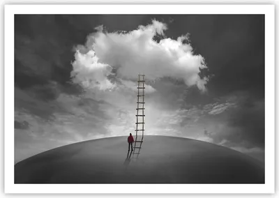 Produktbild von Poster - Poster ohne Rahmen - Symbol Leiter Himmel - 100x70 cm - Wand Bild - Wanddeko - Wandbilder - Kunstposter - Wandposter - Bilder - Kunstdruck - Wanddekoration - Wandbild - P2XAA100x70-4900