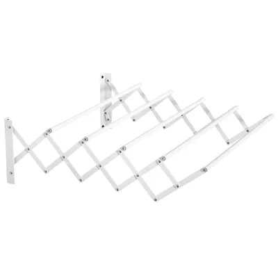 Produktbild von Wäscheständer – Ausziehbarer Wandwäscheständer – Handtuchhalter fürs Badezimmer – Multifunktionale Wäscheleine – 63,5 x 60 x 20 cm – Weiß