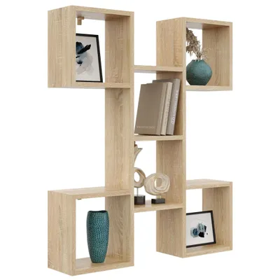Produktbild von Wandregal Katia Eiche Sonoma – modernes Hängeregal für Bücher und Deko, stabile Regalwand für Wohnzimmer und Büro