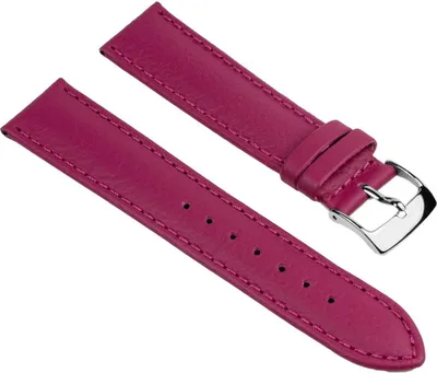Produktbild von Eulit Fancy Fashion Uhrenarmband Leder genarbt rembordiert rosa, Stegbreite:20mm