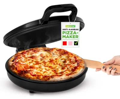 Pizzaofen elektrisch 30 cm, 1500 W, Temperatur regelbar, schwarz